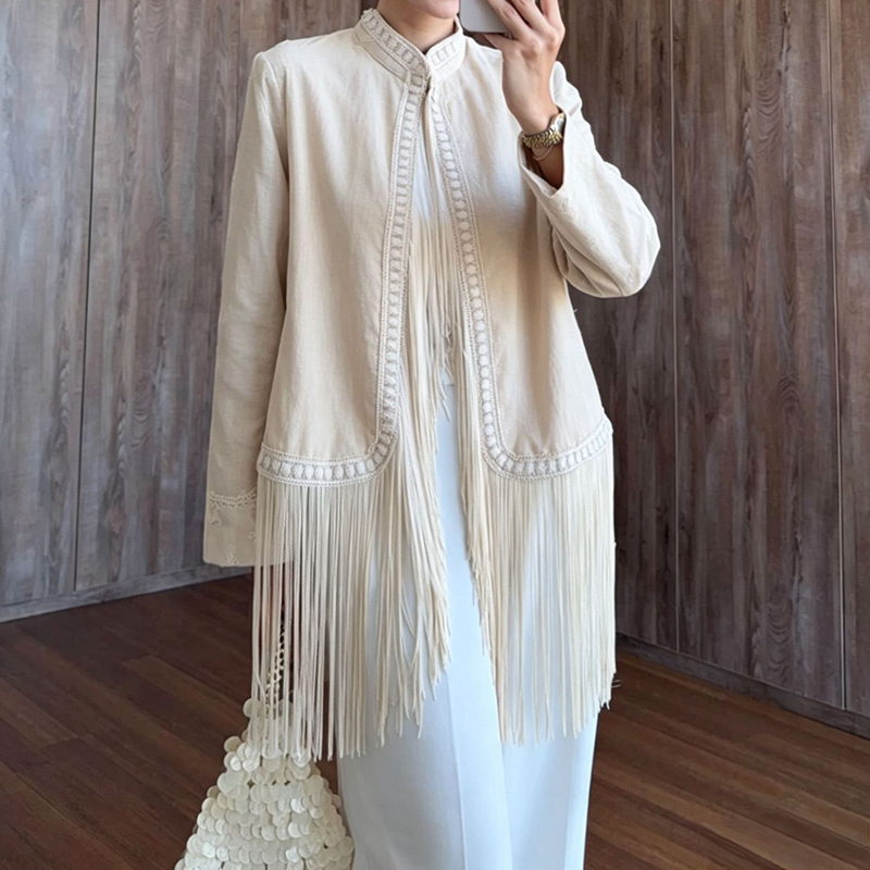 Cappotti e giacche autunnali i - Tassel Fringe Trim recensione e prezzo